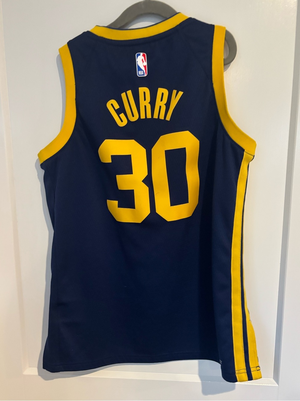 NBA Navy and Yellow Curry #30 Basketball Jersey